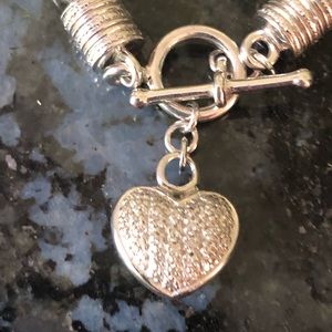 Chic Silver Heart Charm Necklace